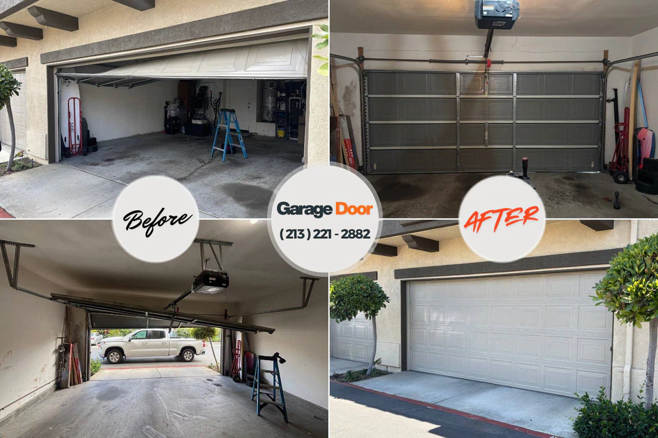Before and after: garage door repair Lake Charles, LA